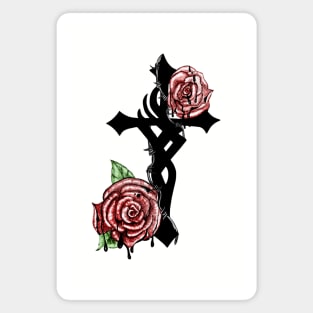 Blood and Roses Cross Magnet